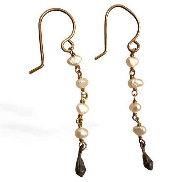FRESHWATER PEARL DANGLE EARRINGS – HANDCRAFTED BOHO STYLE FOR WOMEN - Picture 1 of 17